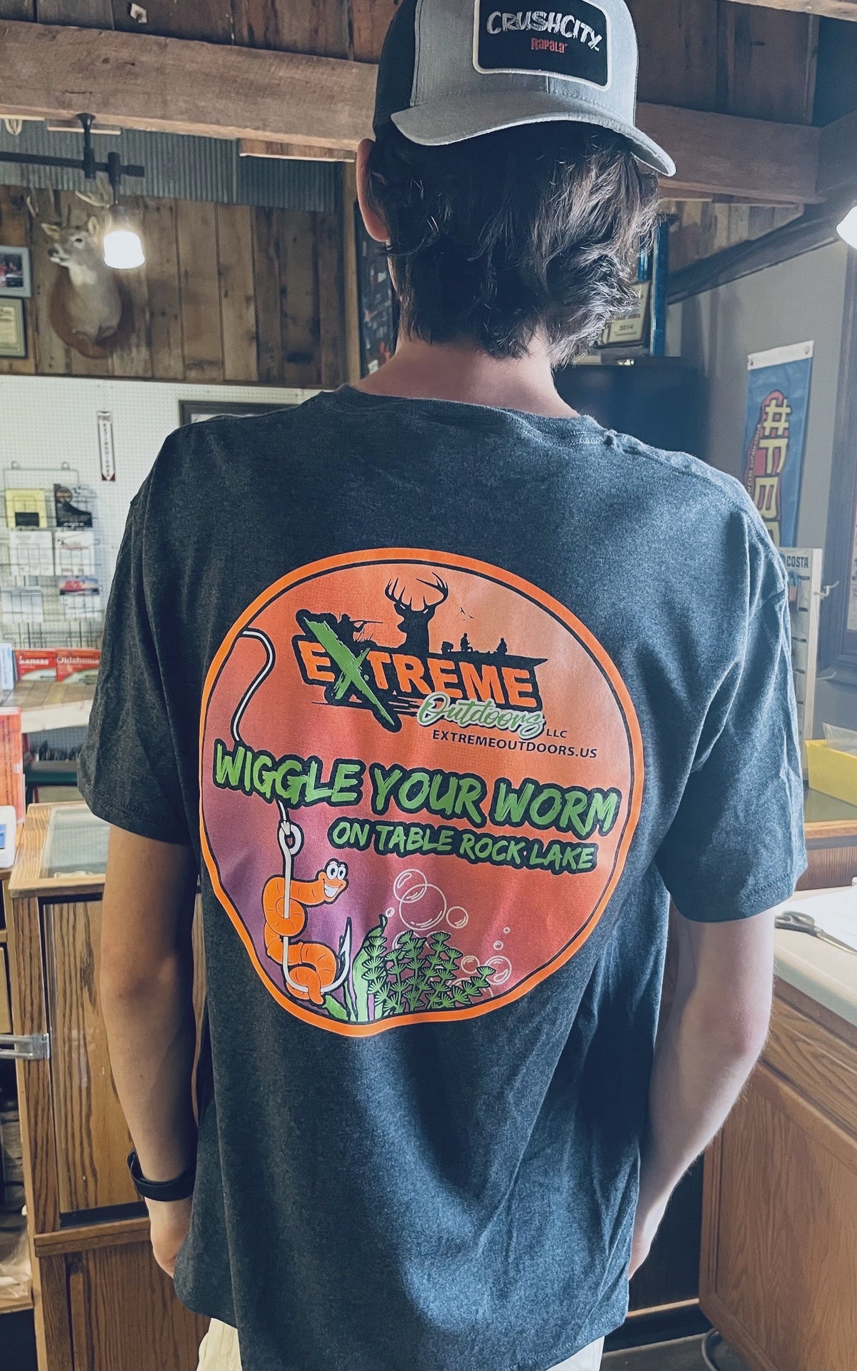 'Wiggle Your Worm on Table Rock Lake' Extreme Outdoors T-Shirt